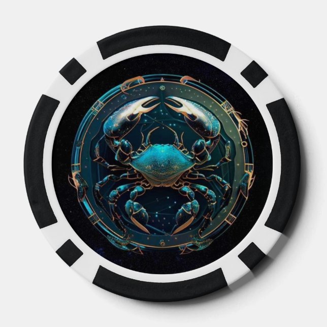 Jetons De Poker Cancer Chips de poker Zodiac - Horoscope de crabe (Verso)
