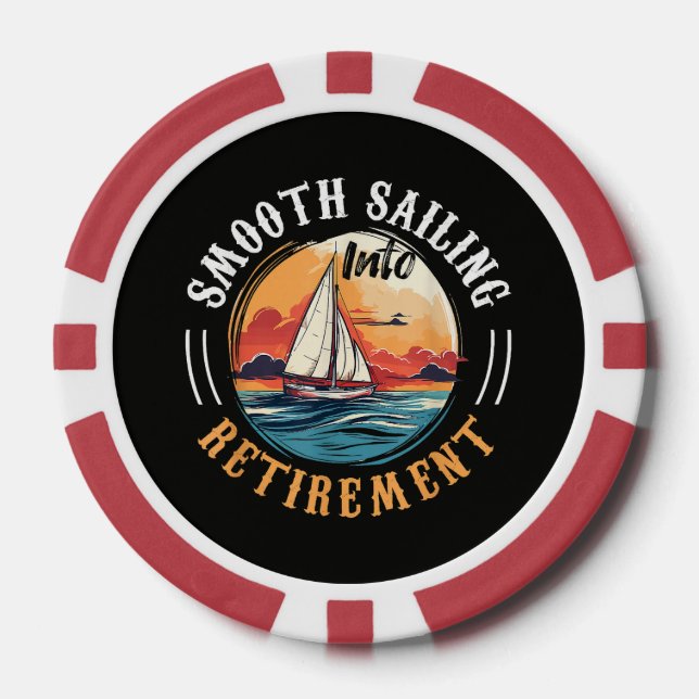 Jetons De Poker Capitaine navigation tranquille en retraite (Recto)
