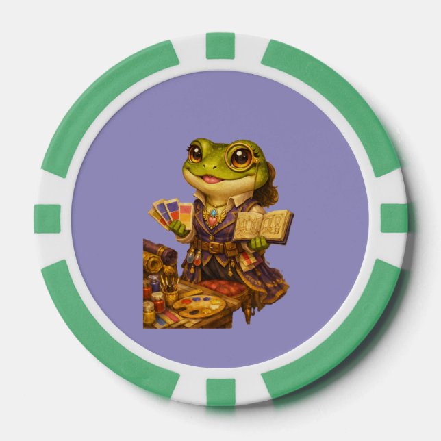 Jetons De Poker Caractère de grenouille créatrice de royaume (Recto)