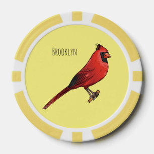 Jetons De Poker Cardinal du Nord dessin animé d'oiseau