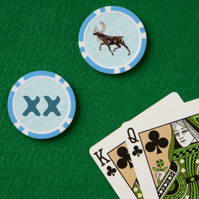 Jetons De Poker Caribou/Renne d'Art Populaire (Table de poker (double))