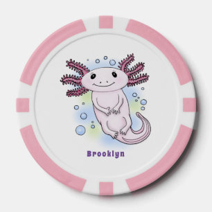 Jetons De Poker Caricature axolotl rose adorable