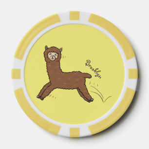 Jetons De Poker Caricature d'alpaga brun joli