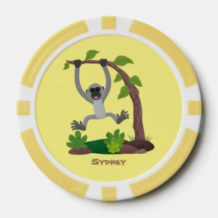 Jetons De Poker Caricature de bande de gibbon joyeux