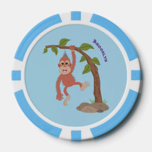 Jetons De Poker Caricature de bébé orangoutan joyeux