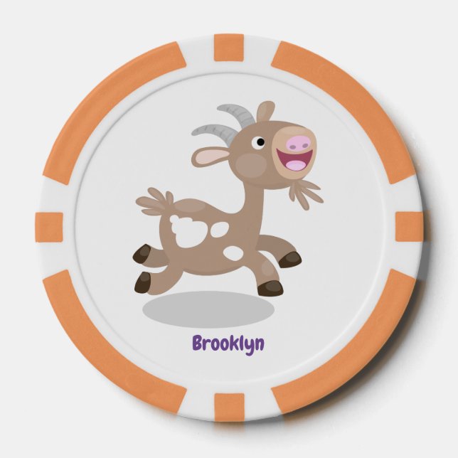 Jetons De Poker Caricature de chèvre billy joyeux (Recto)