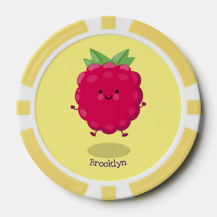 Jetons De Poker Caricature de framboise très heureuse