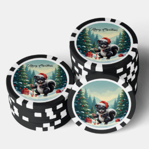 Jetons De Poker Caricature de la peau de Noël mignon
