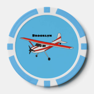 Jetons De Poker Caricature de l'avion à train de vélo