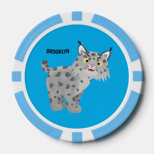 Jetons De Poker Caricature de lynx de lynx de lynx (Recto)
