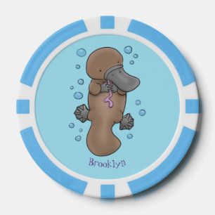 Jetons De Poker Caricature de platypus bébé très heureuse