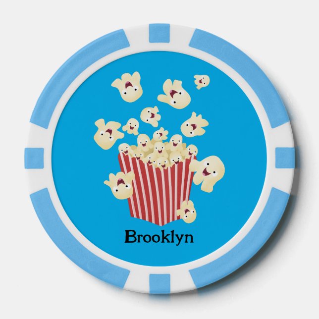 Jetons De Poker Caricature de pop-corn drôles (Recto)