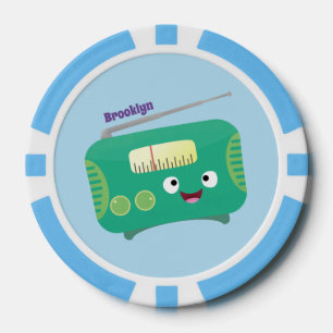 Jetons De Poker Caricature de radio rétro amusante