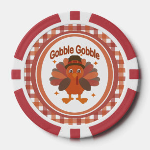 Jetons De Poker Caricature de Turquie Thanksgiving - "Gobble Gobbl