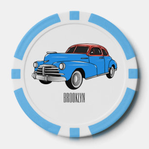 Jetons De Poker Caricature de voiture classique 1948