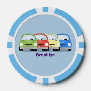 Jetons De Poker Caricature de voitures Cute kawaii