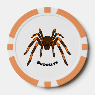 Jetons De Poker Caricature déplaisante de tarantule brun et orange