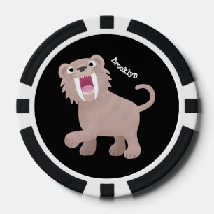 Jetons De Poker Caricature du tigre mignon Saber Toothed Smilodon