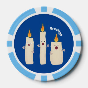 Jetons De Poker Caricature en trois chandelles mignonnes