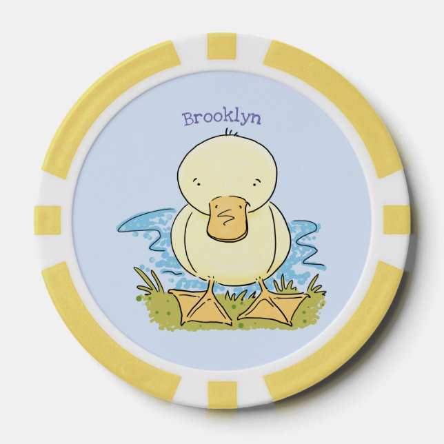 Jetons De Poker Caricature jaune mignon pour canard bébé (Recto)