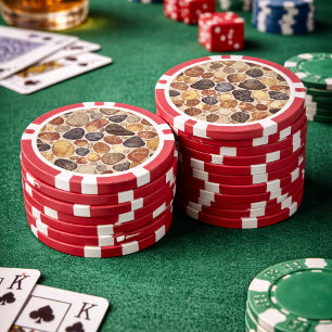 Jetons De Poker Carreaux de galets tons terre