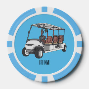 Jetons De Poker Carte de golf / dessin animé en voiturette de golf