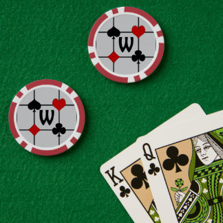 Jetons De Poker Carte de jeu Art Déco Convient v2 Monogrammé
