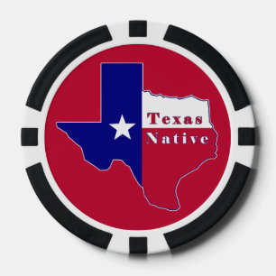 Jetons De Poker Carte des drapeaux autochtones du Texas