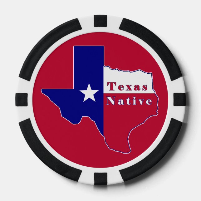 Jetons De Poker Carte des drapeaux autochtones du Texas (Recto)