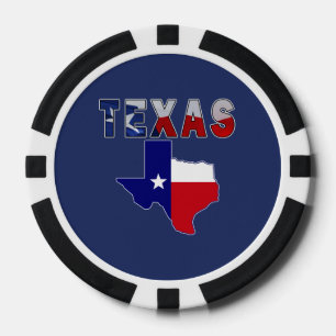 Jetons De Poker Carte des drapeaux avec le Texas