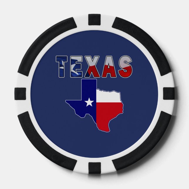 Jetons De Poker Carte des drapeaux avec le Texas (Recto)