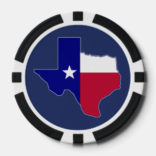 Jetons De Poker Carte du drapeau du Texas