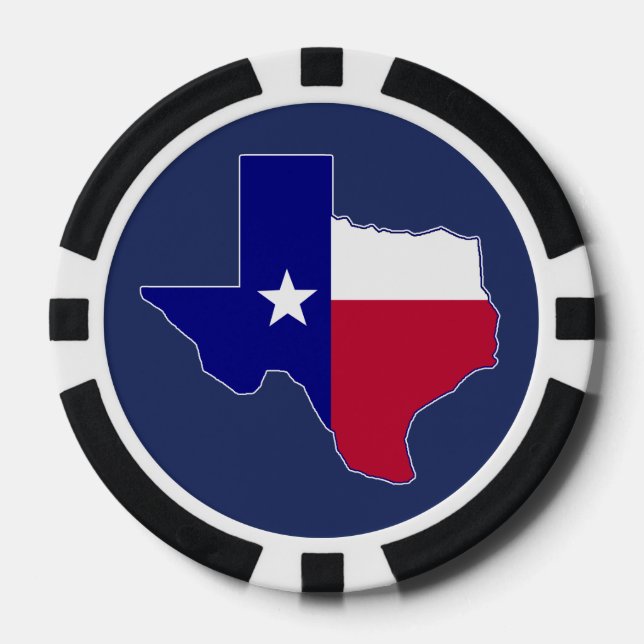 Jetons De Poker Carte du drapeau du Texas (Recto)