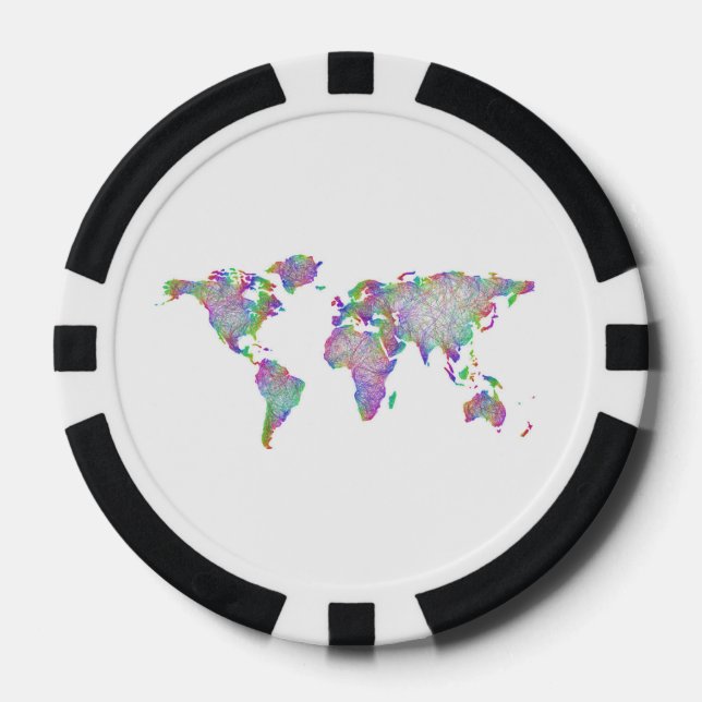 Jetons De Poker Carte mondiale (Recto)