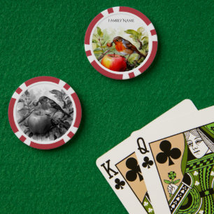 Jetons De Poker Cartes à jouer Whimsical Bird & Apple Delight