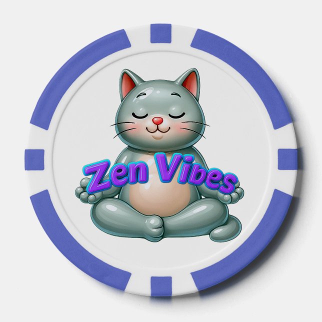 Jetons De Poker Cartes Zen Chat (Recto)