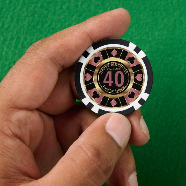Jetons De Poker Casino Chip Las Vegas Anniversaire - Rose Gold (main)