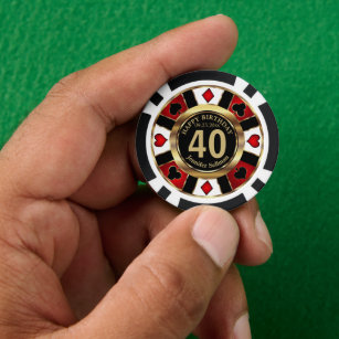 Jetons De Poker Casino Chip Las Vegas Anniversaire - Rouge