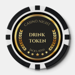 Jetons De Poker Casino Night Drink Token Poker Chip | Personalized