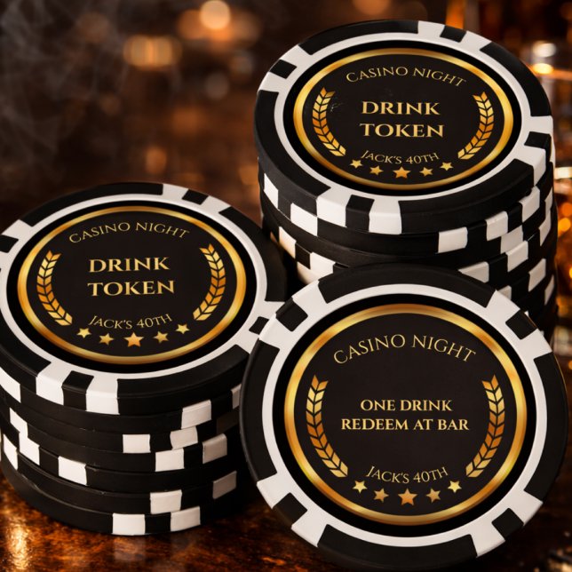 Jetons De Poker Casino Night Drink Token Poker Chip | Personalized (Créateur téléchargé)