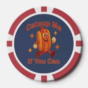 Jetons De Poker Catsume-moi si tu peux drôle Hot Dog - Ketchup Pun