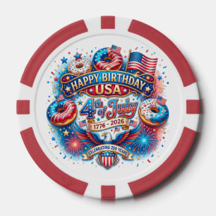 Jetons De Poker Célébrez le 250e anniversaire de l'Amérique avec u