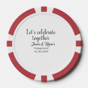 Jetons De Poker Célébrons ensemble la fête de fiançailles nom date