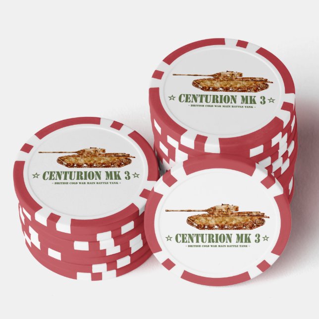 Jetons De Poker Centurion MK 3 Tank British MBT de guerre froide (Empiler)