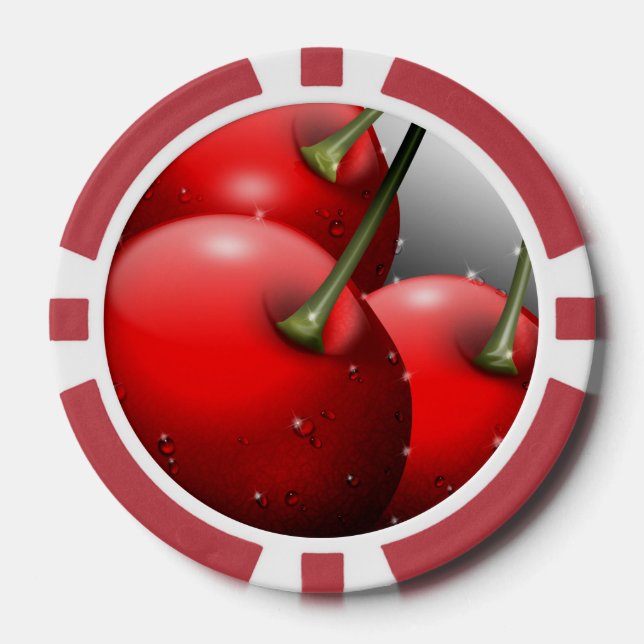 Jetons De Poker Cerises avec gouttes de ragoût (Recto)