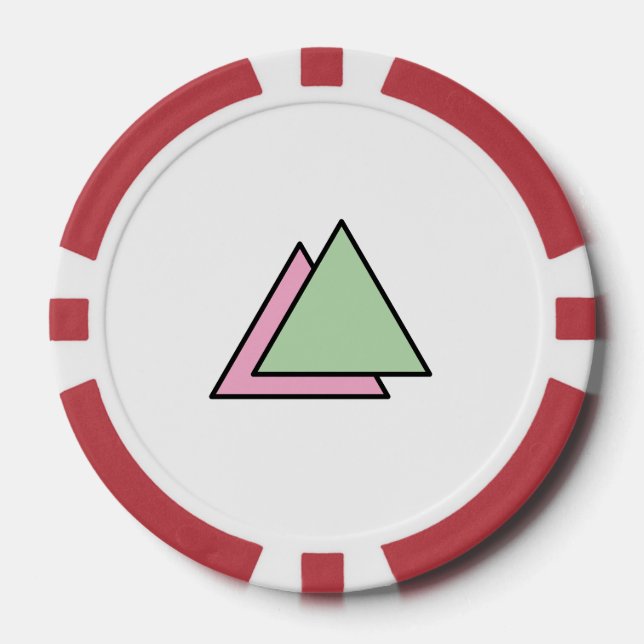 Jetons De Poker Chaîne à deux triangles (Recto)