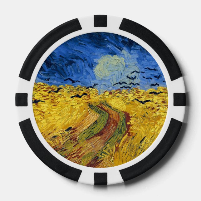 Jetons De Poker Champ de blé de Van Gogh peinture impressionniste (Recto)