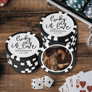 Jetons De Poker Chanceux en amour Photo Mariage