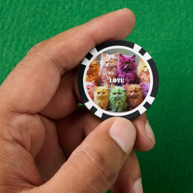 Jetons de Poker Chanceux pour les Amoureux de Chat (main)
