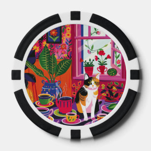 Jetons De Poker Chat calicot maximaliste et salon de thé